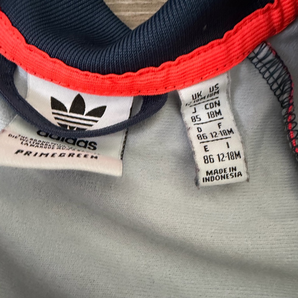 Adidas Infant Navy and Red Tracksuit - Picture 2 of 2